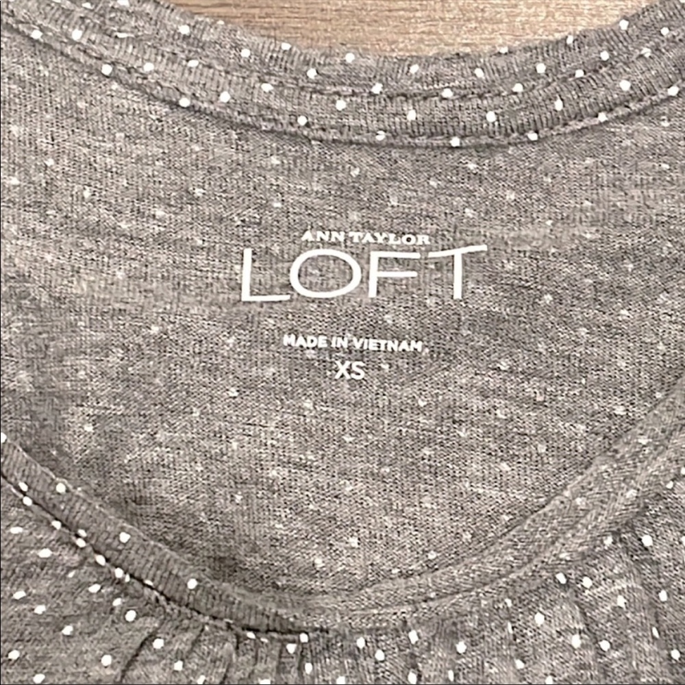 LOFT Grey and White Polka Dot Tank - Size XS - Picture 6 of 7